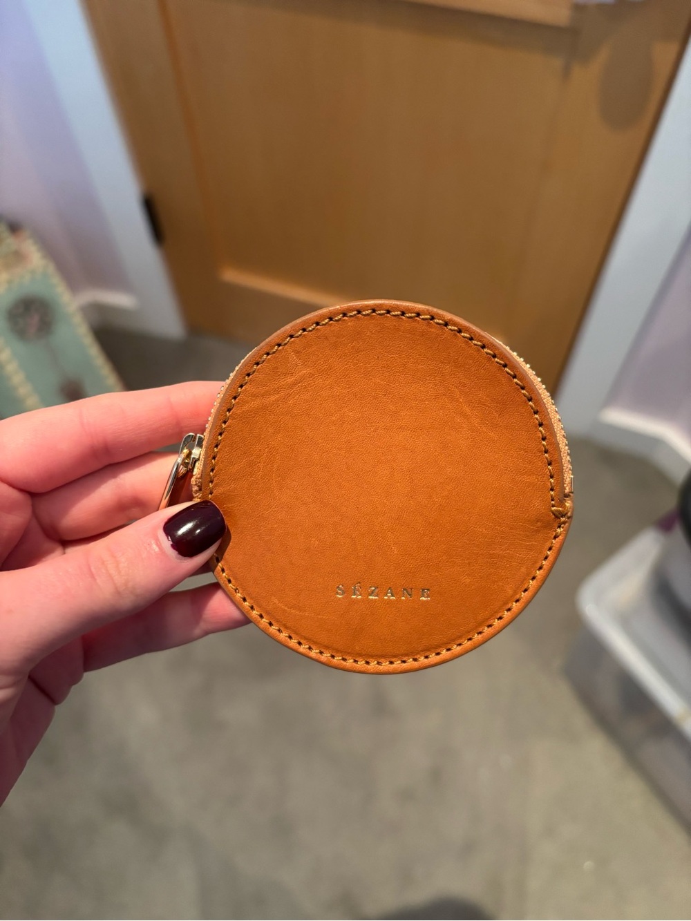 Sézane Tan Leather Coinpurse
